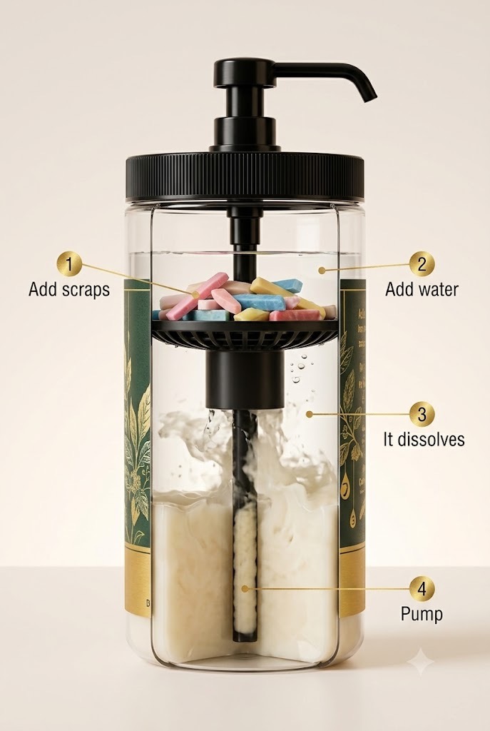 SOAP BOSS cutaway showing the agitator